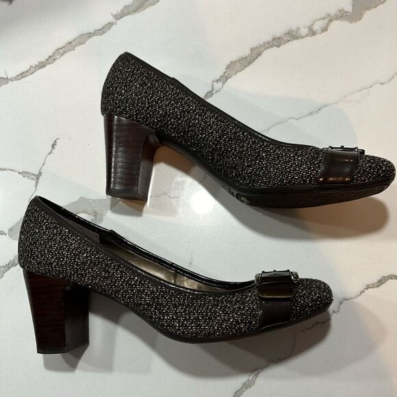 Bandolino | Women’s Brown Houndstooth Buckle Jamel Heels Pumps Size 9.5 - Picture 3 of 13